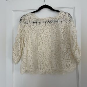 Joie cream lace top, size M